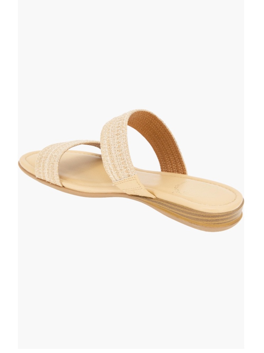 Andre Assous Nabila Flat Two‑Strap Slide Sandals Tan & Natural Women’s Size 10 - Picture 5 of 13